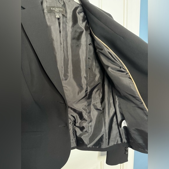 Talbots Petites EUC Black Blazer Jacket Button Down 2P 17” PTP - Picture 8 of 10